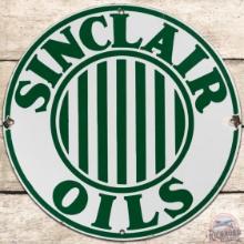 Sinclair Oils 12" SS Porcelain Sign w/ Stripes