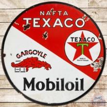 Nafta Texaco & Gargoyle Mobiloil DS Porcelain Sign