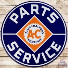 Allis Chalmers AC Parts Service 42" DS Porcelain Sign w/ Logo