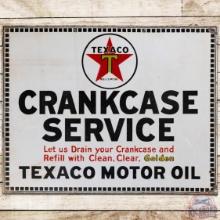 Texaco Crankcase Service Motor Oil SS Porcelain Sign w/ Logo