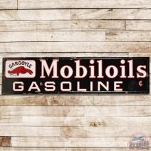Gargoyle Mobiloil Gasoline SS Porcelain Pricer Sign w/ Logo