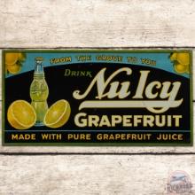 Early Drink Nu Icy Grapefruit Embossed SS Tin Sign w/ Bottle