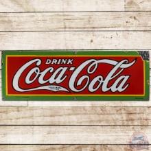 1929 Drink Coca Cola SS Porcelain Sign w/ Trademark in Tail