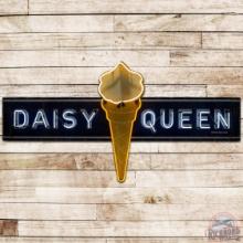 Daisy Queen Die Cut SS Porcelain Neon Sign w/ Ice Cream Cone