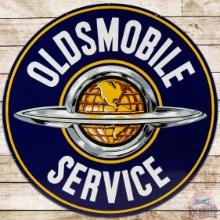 Oldsmobile Service 60' DS Porcelain Sign w/ World Logo