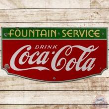 1933 Fountain Service Drink Coca Cola SS Porcelain Sign