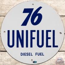 Union 76 Unifuel Diesel Fuel SS Porcelain Gas Pump Plate Sign