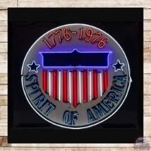 Spirit of America 1776-1976 SS Porcelain Neon Sign w/ Shield Logo