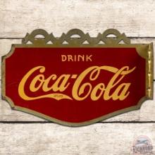 1935 Drink Coca Cola Die Cut DS Tin Flange Sign