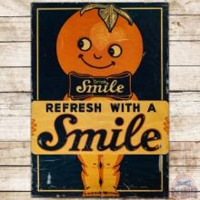 Drink Smile "Refresh with a Smile" Embossed Sign