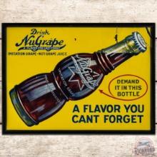 Drink Nugrape A Flavor You Cant Forget Embossed SS Tin Sign w/ Bottle