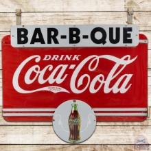 Drink Coca Cola Barbecue Multi-piece DS Porcelain Sign w/ Bottle