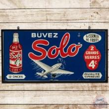 Buvez Solo Embossed SS Tin Sign w/ Plane & Bottle