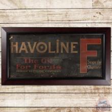 Havoline The Oil for Fords Indian Refining Framed Masonite Sign