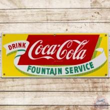 Drink Coca Cola Fountain Service SS Porcelain Sign