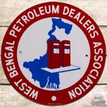 West Bengal Petroleum Dealers Association SS Porcelain Sign w/ Gas Pumps