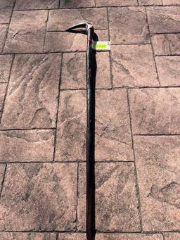 Beautiful, NEW fancy, walking cane carved wood, with Wildebeest horn handle 42 inches long Zebra hid