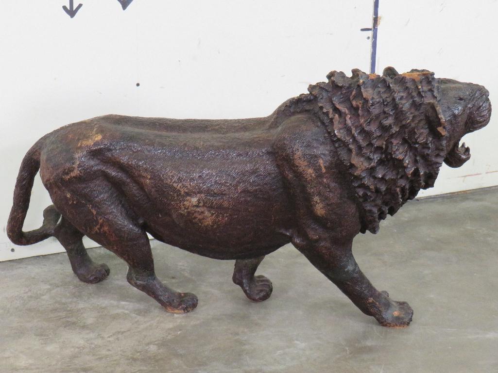 XL African Lion Statue Carved from Ironwood/Leadwood, Very Heavy AFRICAN ART