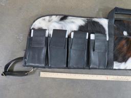 Very Nice Brand New Black Leather & Cowhide AR Gun Case, Holds 4 Mags GEAR