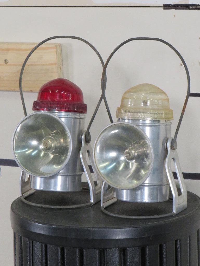 2 Vintage Railroad Lanterns, Made in US (Dorco MFG INC)(ONE$)