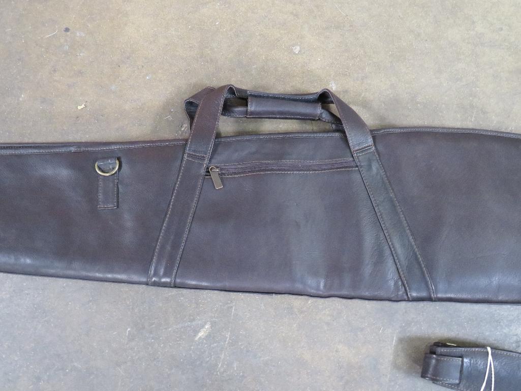 Very Nice Brand New Brown Leather Rifle Case GEAR