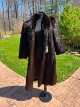 Beautiful Black Beaver fur coat, 50 inches long x 17 inches , at the shoulders not taxidermy, but Aw