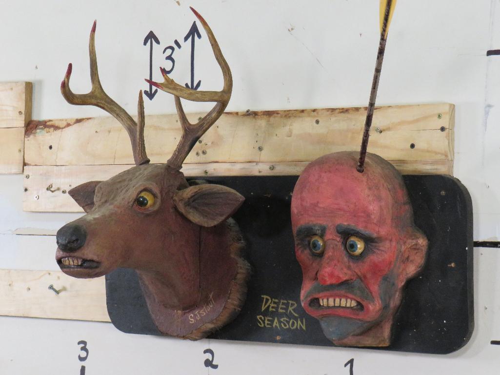 Folk Art Piece by Artist S.J. Stout "Deer Season" FOLK ART