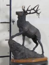 Big Elk Casting on Wood Base (Bronze look) by Delta Waterfowl 2004
