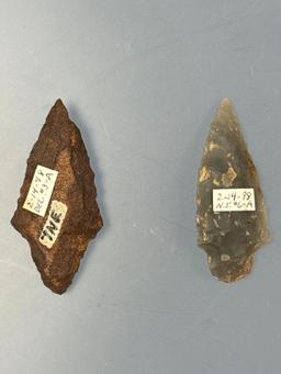 Pair of Points, Piscataway, Found in Delaware and New Jersey, Purchased in 1998, Longest is 1 15/16"