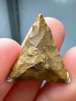 1 1/16" Cobble Jasper Triangle Point, Found in Burlington Co., New Jersey, Purchased from Rich Johns