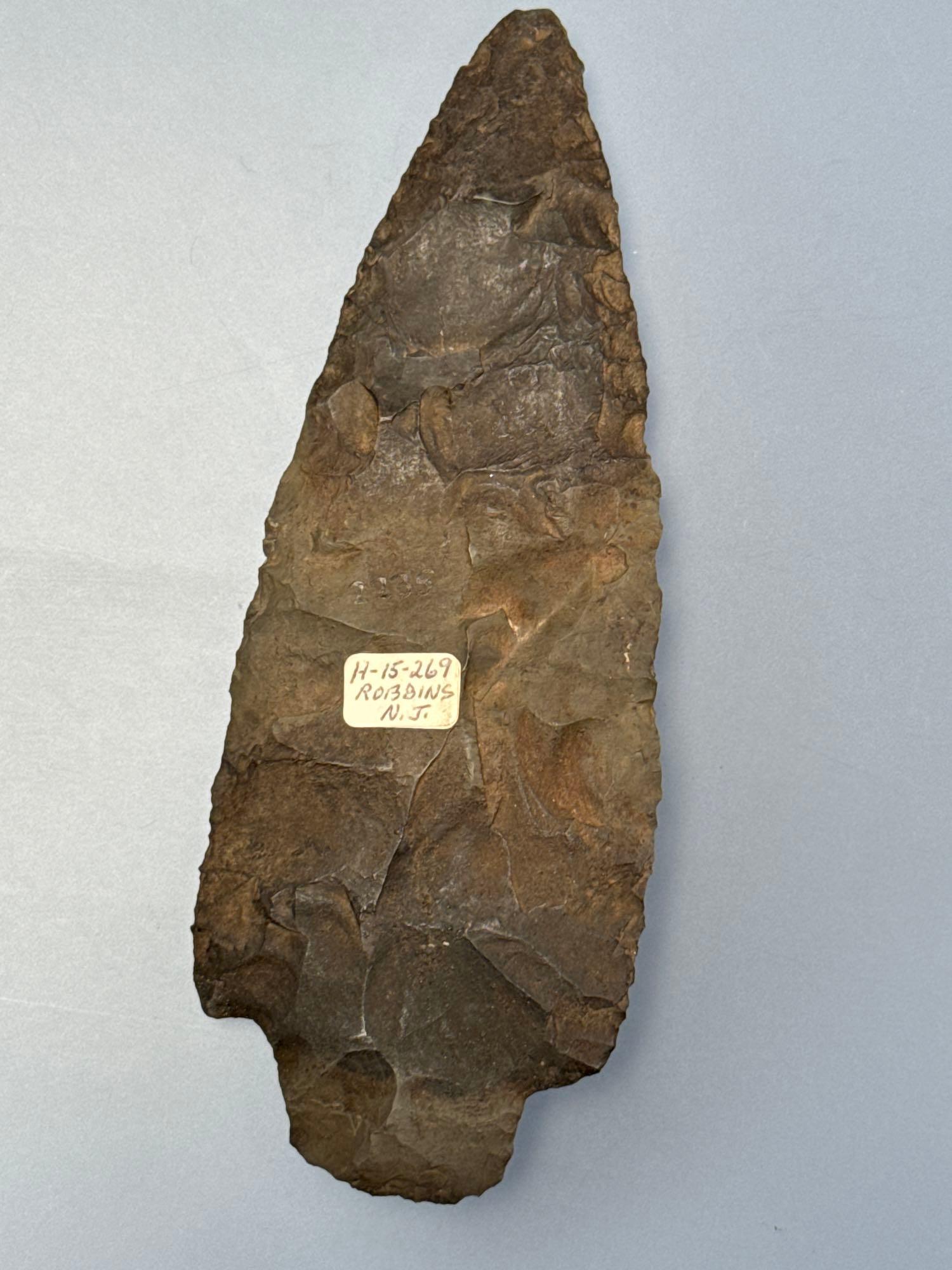 XL 5 3/16" Multi-Colored Chert Adena Point, Found in New Jersey, Great Example and LARGE