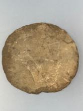 4 1/16" Chipped "Pot Lid" Stone, Found in New Jersey