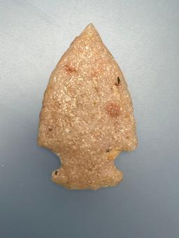 Well-Made 2 1/16" Corner Notch Quartzite Point, Semi-Translucent, Found in Northampton Co., PA, Ex: