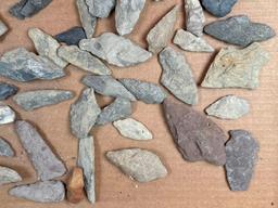 Lot of Various Argillite and Chert Points, Mostly Complete Examples, Found in Southern New Jersey