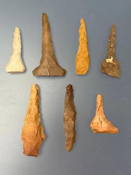 Lot of 7 Fine Drills, Found in Indiana and Kentucky, Ex:Wallan Collection