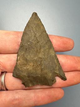 2 3/8" Paper Thin Vosburg Point, Found in a Field next to the Conn. River in East Windsor, CT, Ex: J