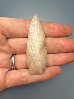 2 3/8" Quartz Crystalline Stem Point, This and others were found in fields next to the Conn. River i