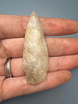 2 3/8" Quartz Crystalline Stem Point, This and others were found in fields next to the Conn. River i