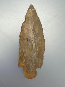 3 1/4" Hornstone Point, Turkey Tail/Adena Related, Found in Alabama, Ex: Tex Mulnite, Mulka Collecti