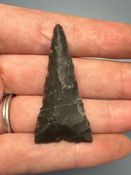 SUPERB 1 7/8" Chalcedony Triangle Point, Found in Warren Co., NJ
