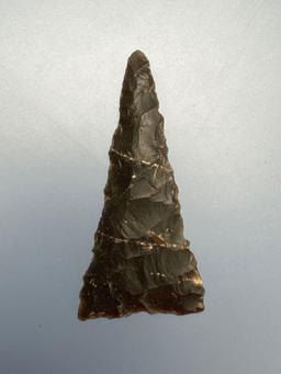 SUPERB 1 7/8" Chalcedony Triangle Point, Found in Warren Co., NJ