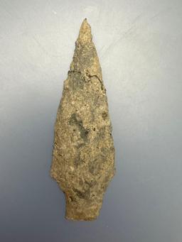 2 7/8" Argillite Archaic Stem Point, Found in Warren Co., NJ