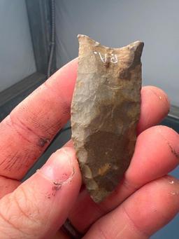 HIGHLIGHT 2 5/8" Fluted Clovis, Found in Southeastern PA, PICTURED PA Fluted Point Survey Addendum,