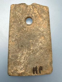2 1/2" Salvaged Gorget/Pendant, Found in Pennsylvania, Ex: Wilhide Collection