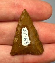 Fine 1 3/16" Jasper Triangle Point, Found in PA/NJ/NY Tristate Area, Ex: Harry Mucklin, Lemaster
