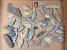 Lot of Various Argillite and Chert Points, Mostly Complete Examples, Found in Southern New Jersey