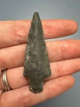 NICE 2 3/8" Black Chert Piscataway Point, Found in Mantua, Gloucester Co., NJ