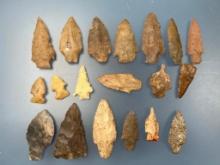 Nice Lot of Fine Arrowheads, Found in TN/KY Region, Nice Examples, Longest is 3 5/16"
