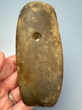 NICE 4 5/8" Slate Pendant, Drilled, Great Condition, Found in Pennsylvania, Ex: Burley Museum Collec