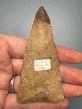 3 1/2" Ft. Ancient Style Triangular Knife, Found in Luzerne Co., PA, Ex: Walt Podpora Collection